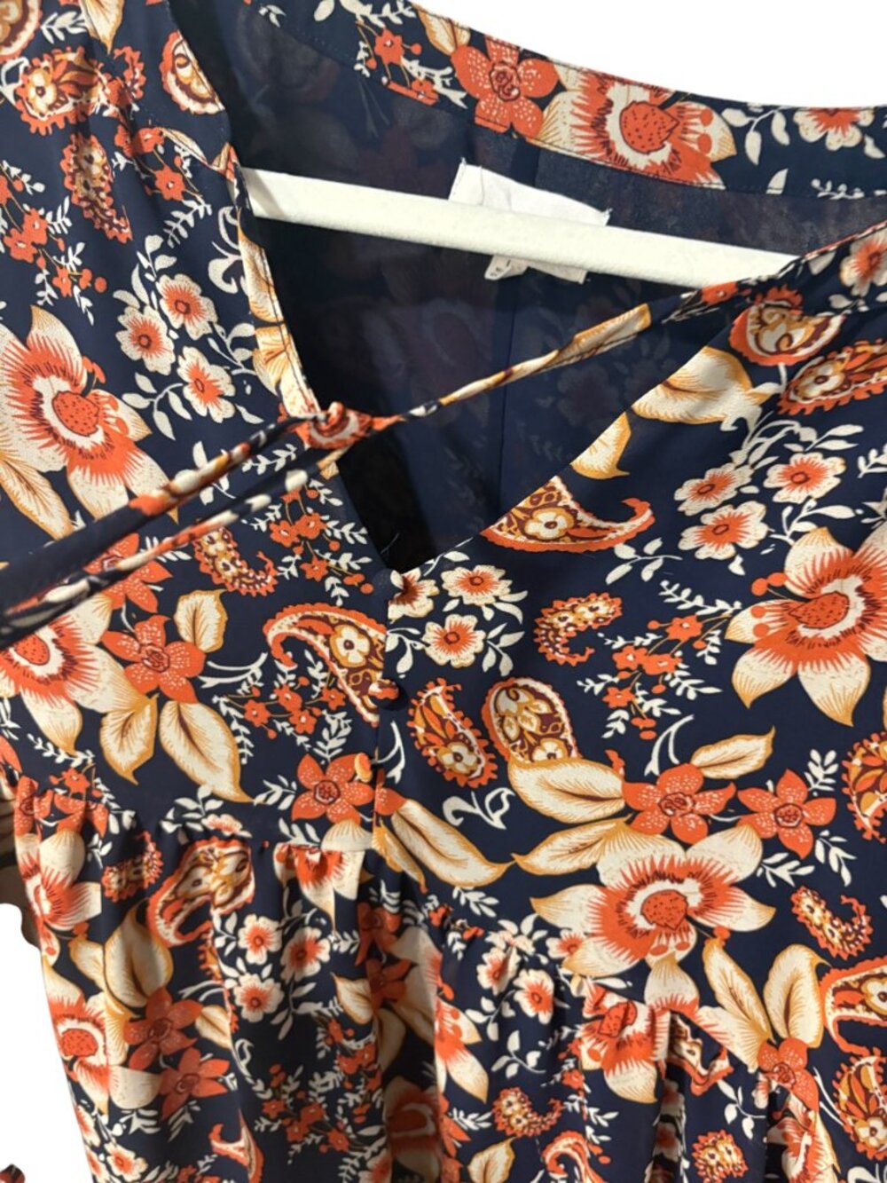 Melloday Floral Paisley Peasant Blouse - Picture 6 of 9